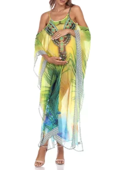 Maternity Plus Sheer Maxi Caftan