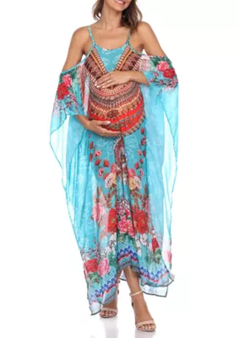 Maternity Plus Sheer Maxi Caftan