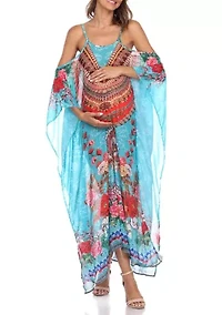 Maternity Plus Sheer Maxi Caftan