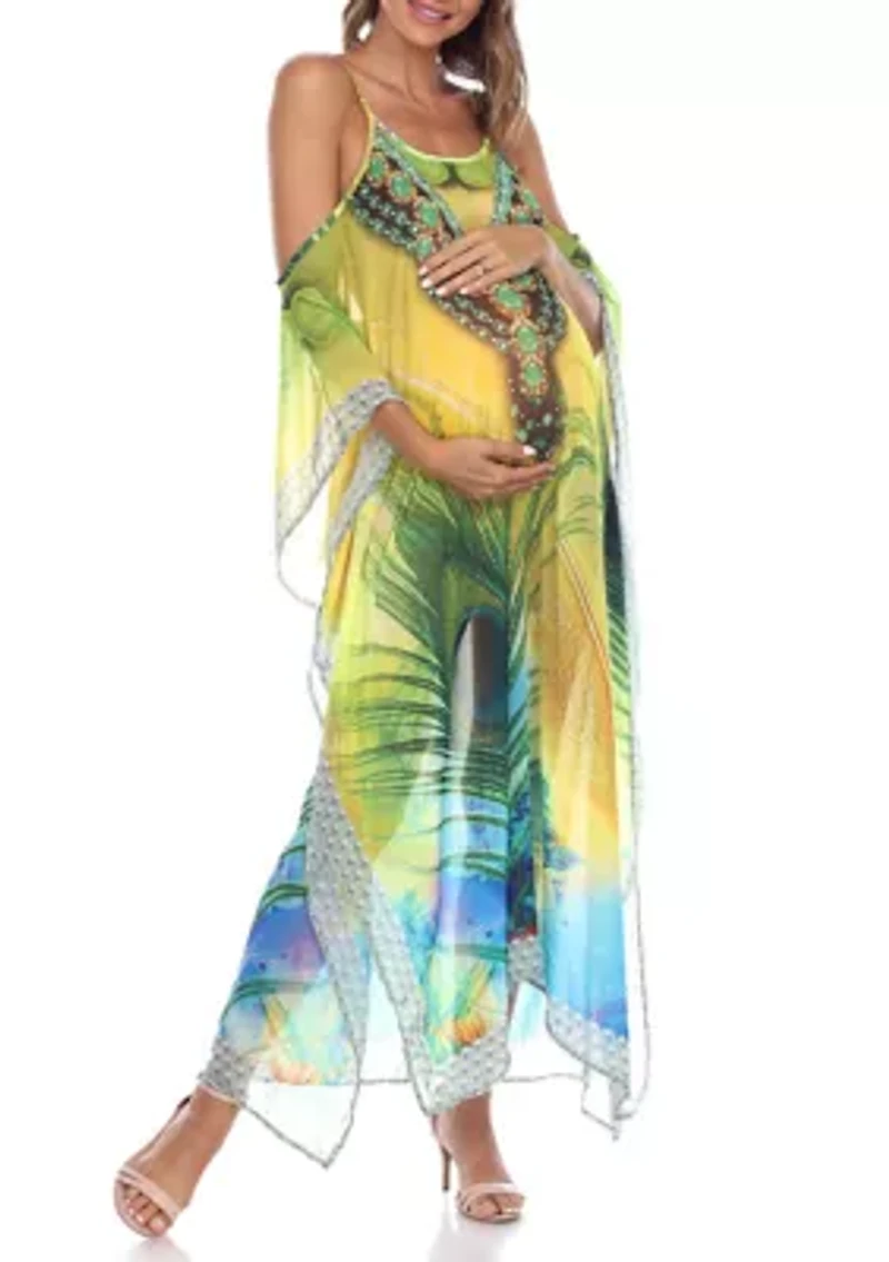 Maternity Plus Sheer Maxi Caftan