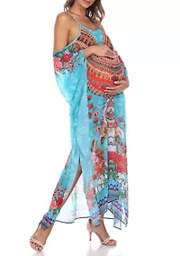 Maternity Plus Sheer Maxi Caftan