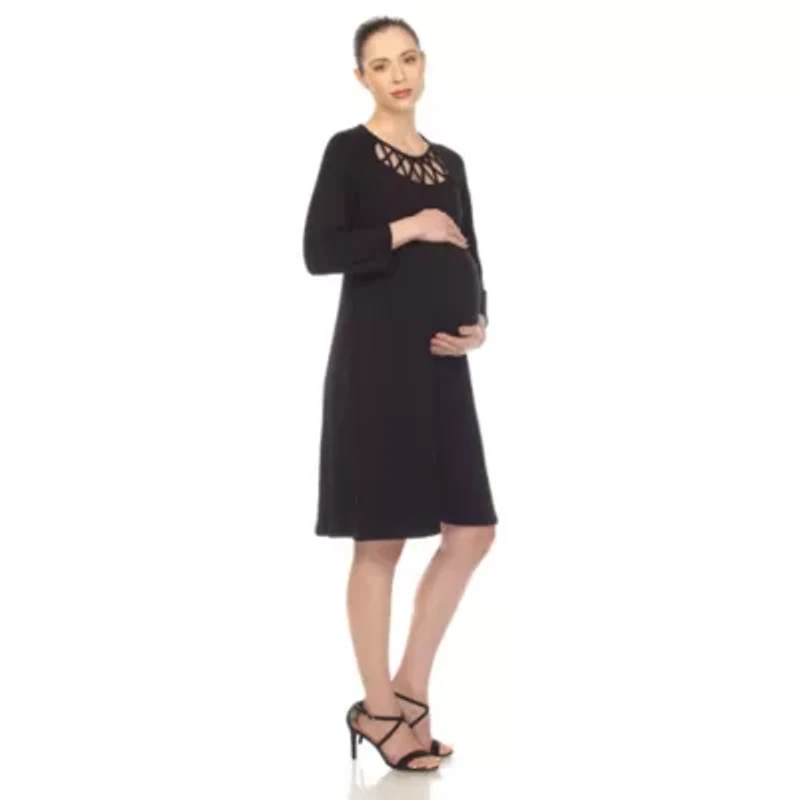 Maternity CrissCross Neckline Swing Dress