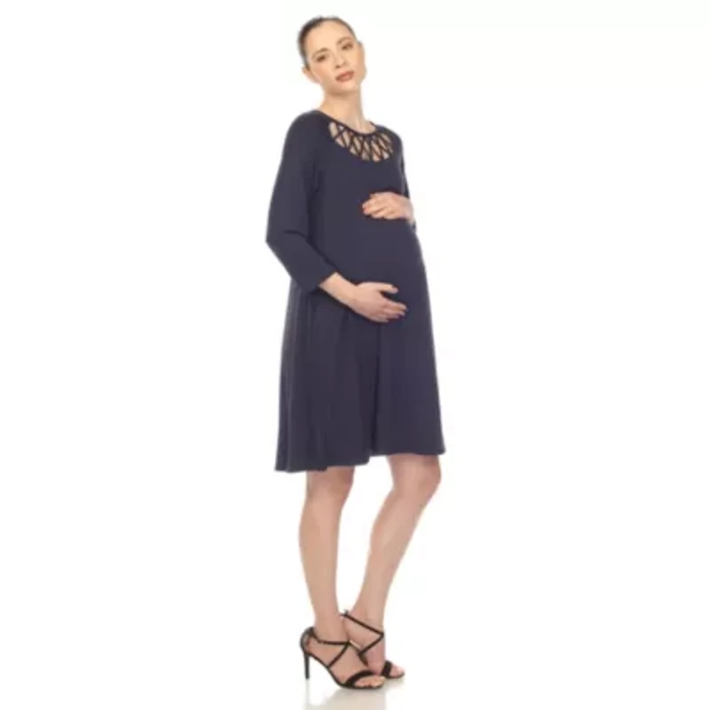 Maternity CrissCross Neckline Swing Dress