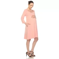 Maternity CrissCross Neckline Swing Dress