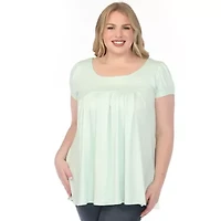 Plus Cap Sleeve Pleated Top