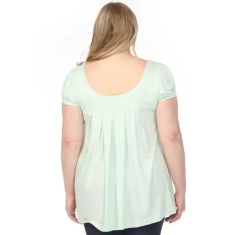 Plus Cap Sleeve Pleated Top