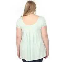 Plus Cap Sleeve Pleated Top