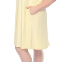Plus Crew Neck Ruffle Sleeve Dress