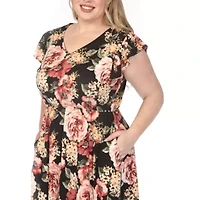 Plus V-Neck Empire Dress