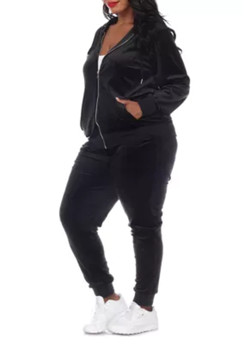 Plus 2 Piece Velour Tracksuit Set