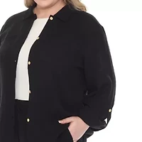 Plus Long Sleeve Button Down Cotton Gauze Set