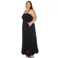 Plus Smocked Ruffle Maxi Dress