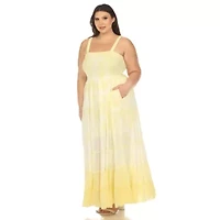 Plus Smocked Ruffle Maxi Dress