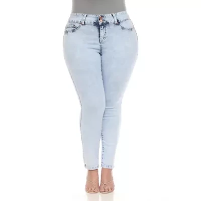 Plus Acid Wash Stretch Denim Jeans