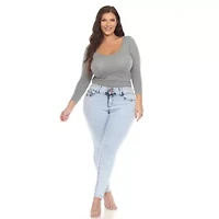 Plus Acid Wash Stretch Denim Jeans