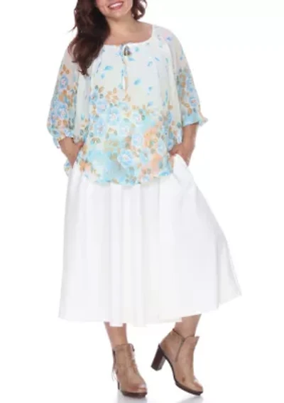 Plus Tasmin Flare Midi Skirt