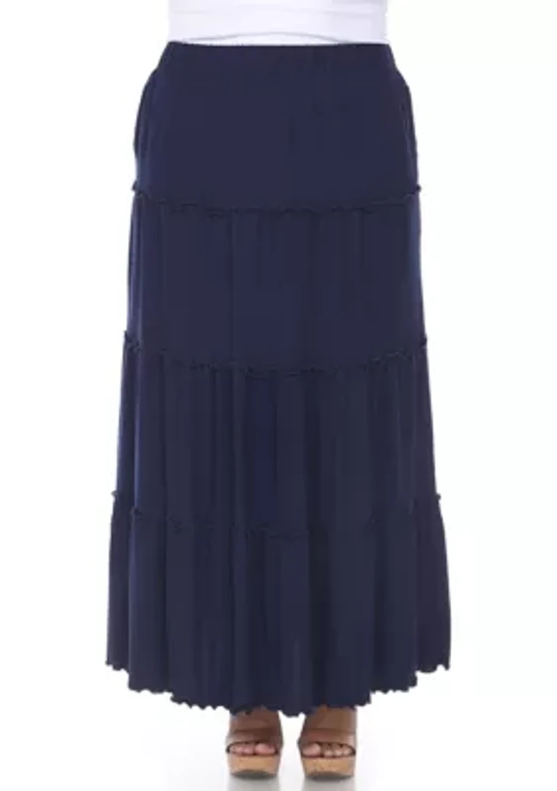 Plus Tiered Maxi Skirt