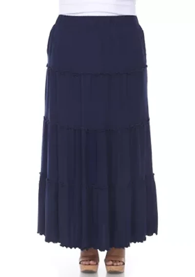 Plus Tiered Maxi Skirt