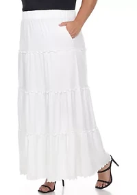 Plus Tiered Maxi Skirt