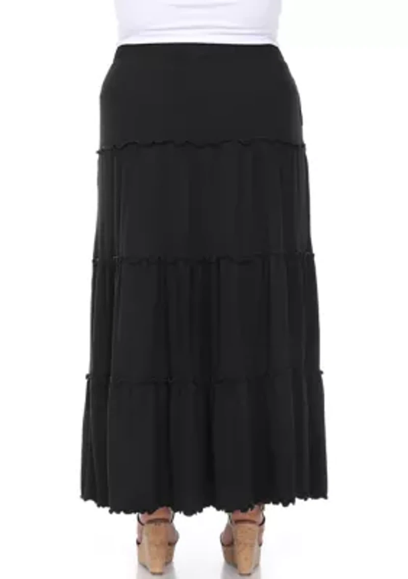 Plus Tiered Maxi Skirt