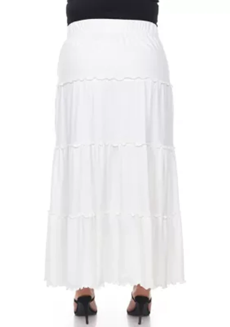 Plus Tiered Maxi Skirt
