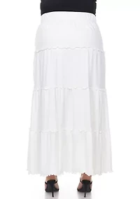 Plus Tiered Maxi Skirt