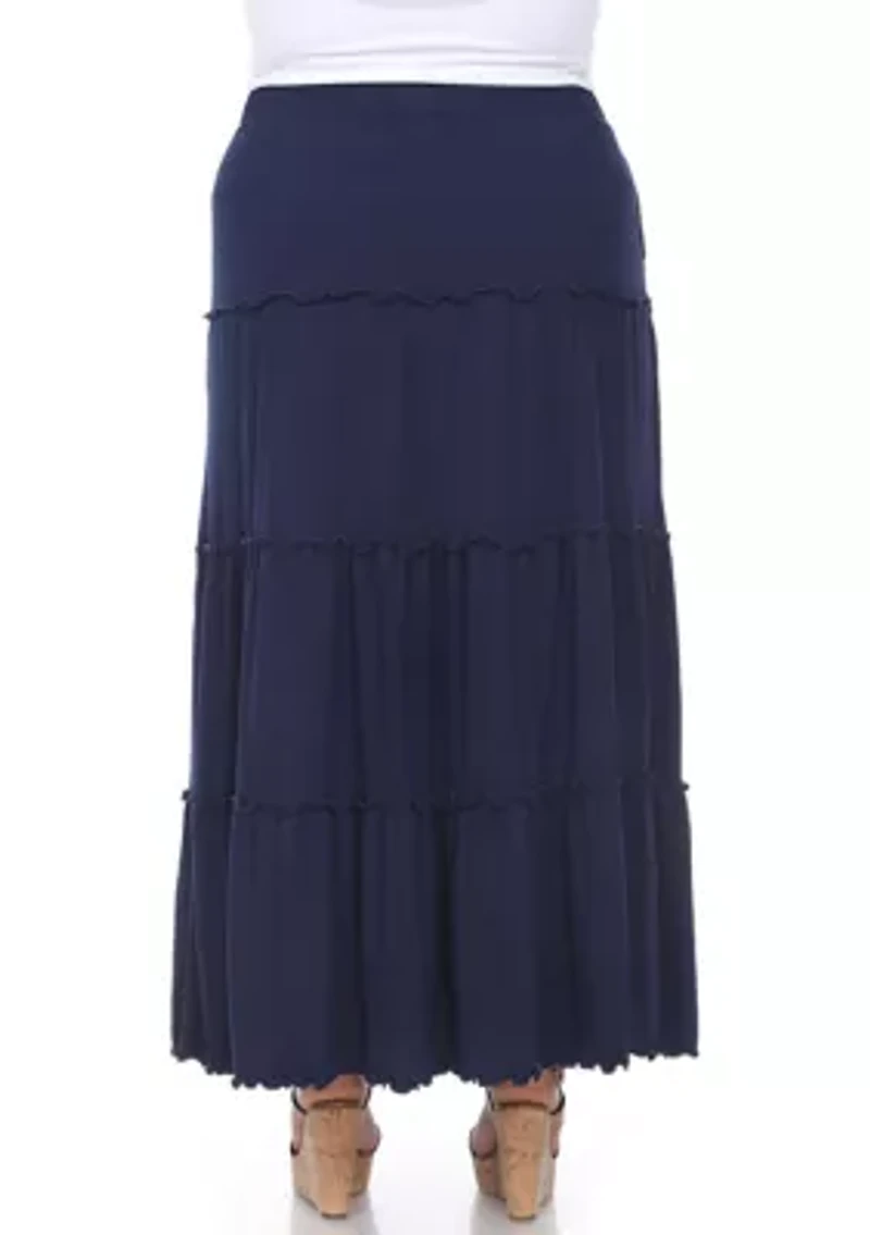Plus Tiered Maxi Skirt