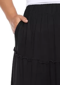 Plus Tiered Maxi Skirt