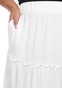 Plus Tiered Maxi Skirt