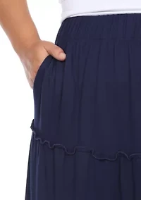 Plus Tiered Maxi Skirt