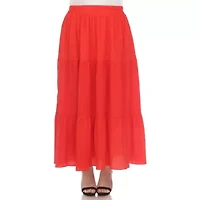 Plus Pleated Tiered Maxi Skirt