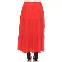 Plus Pleated Tiered Maxi Skirt