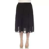 Plus Chiffon Midi Skirt