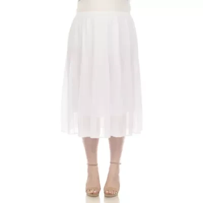 Plus Chiffon Midi Skirt