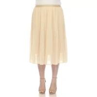 Plus Chiffon Midi Skirt