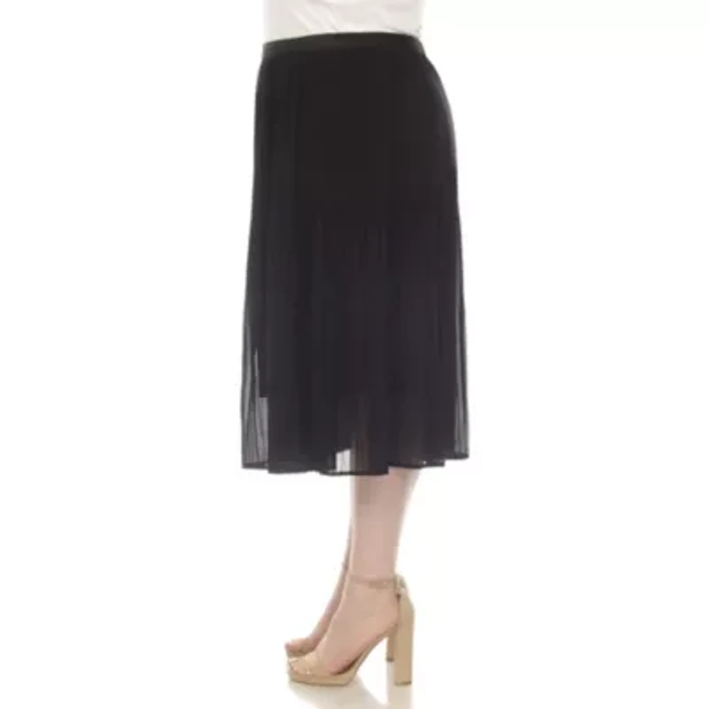 Plus Chiffon Midi Skirt
