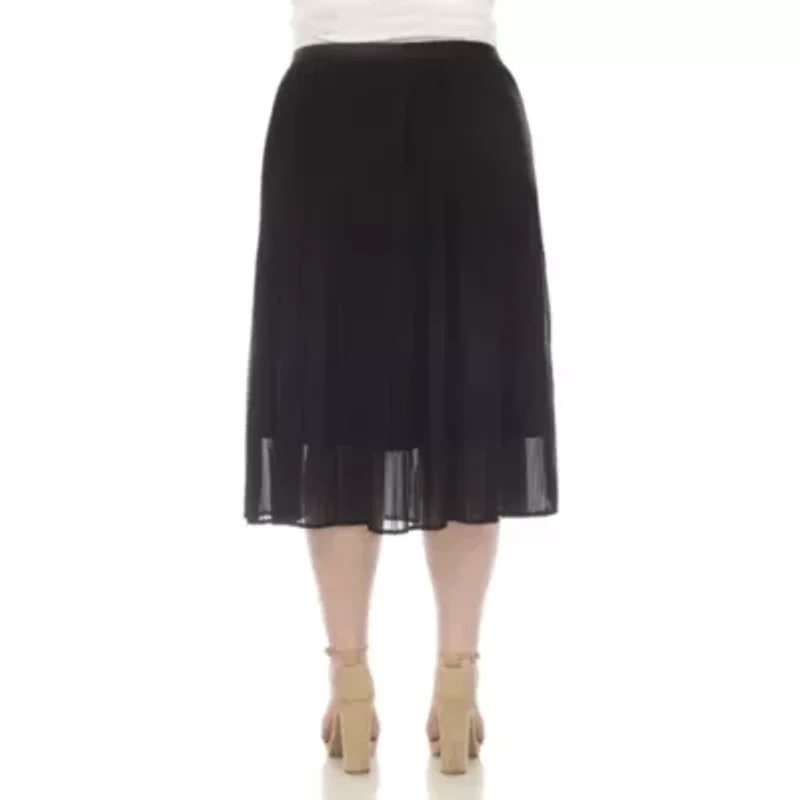 Plus Chiffon Midi Skirt