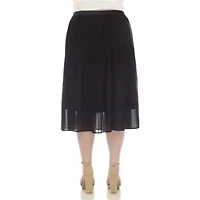 Plus Chiffon Midi Skirt