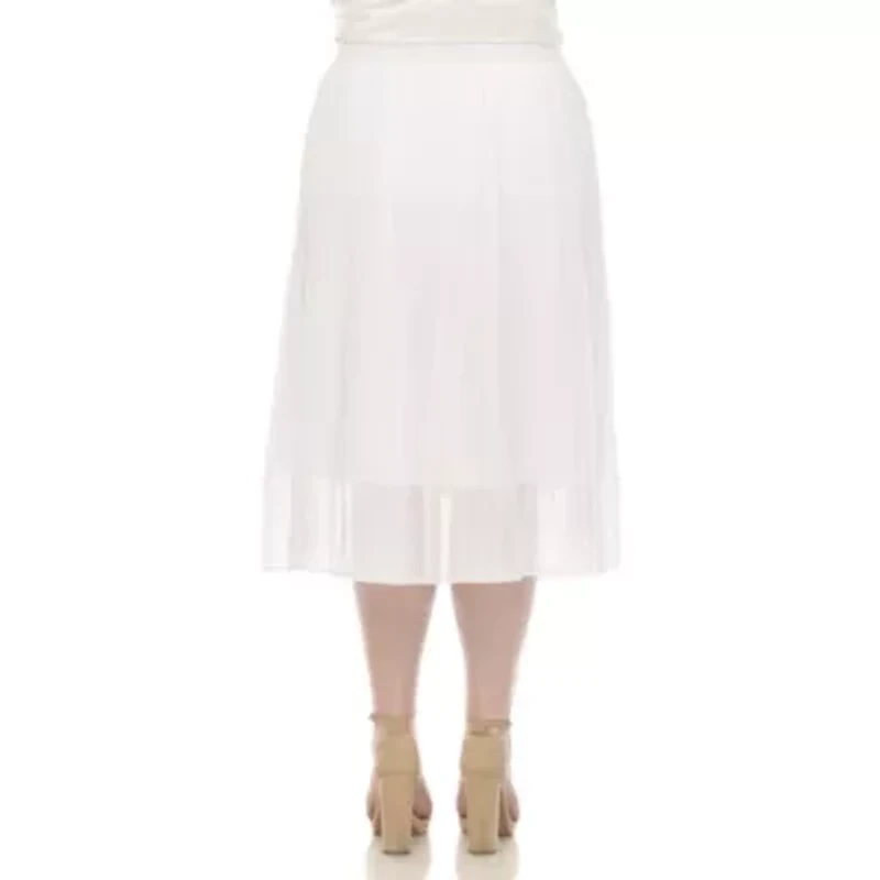 Plus Chiffon Midi Skirt
