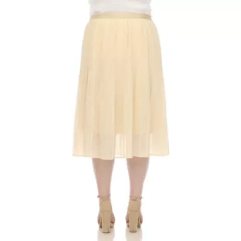 Plus Chiffon Midi Skirt
