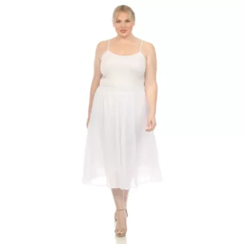 Plus Chiffon Midi Skirt