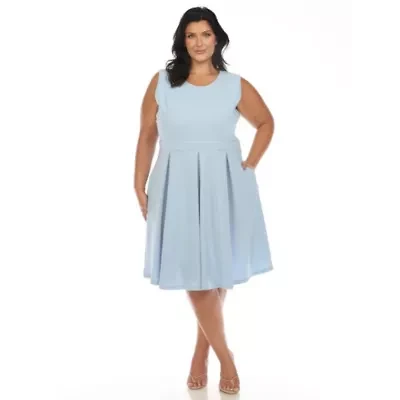 Plus Solid Fit and Flare Dress