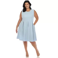 Plus Solid Fit and Flare Dress