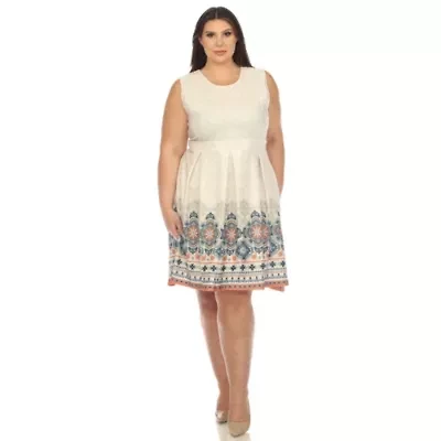 Plus Fit and Flare Knee Length Dress