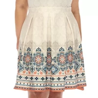 Plus Fit and Flare Knee Length Dress