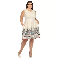 Plus Fit and Flare Knee Length Dress
