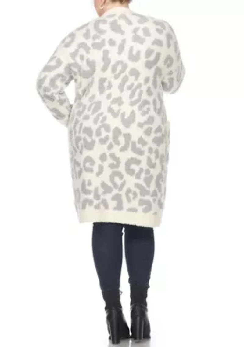 PS Leopard Print Open Front Sherpa Coat