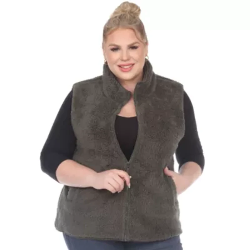 Plus Zip up sherpa vest