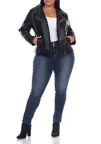 Plus PU Faux Leather Jacket