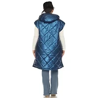 Plus Metallic Long Puffer Vest